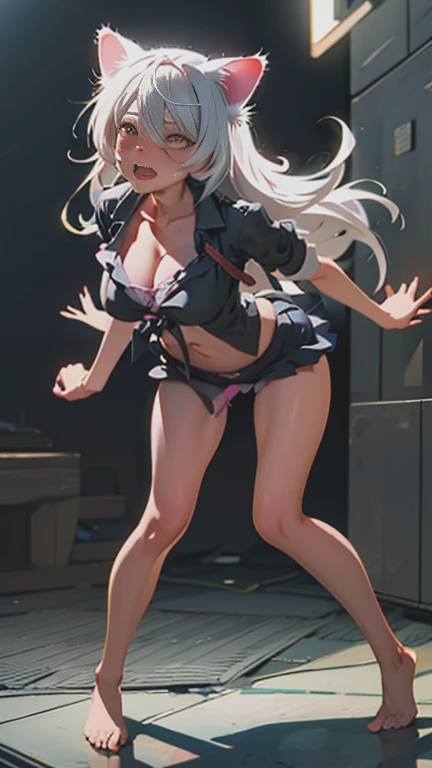 18-year-old、 Long white hair、Cat ear 、Completely naked、(Blushing your nose, Big Breasts, Half-open eyes, ), [Full Body Shot]、Lots of white love juice、Thin pubic hair、Full Body Shot,Body Piercing,Spread your legs wide、Head to toe shot、Squirting、I looked at it from the side a little................、Hips move up and down、chest moves up and down、move your hips up and down vigorously、Ahegao、Deep waist、Hips are on the floor、Black Hanekawa、bondage、Chest compressions、No change、Uncut、4K(8k)、Crying face、Tie your hands behind your back、Blowjob(10.0)、Her vagina and anus are fucked from behind.、orgasm、shout、Rope bound breasts BDSM style、