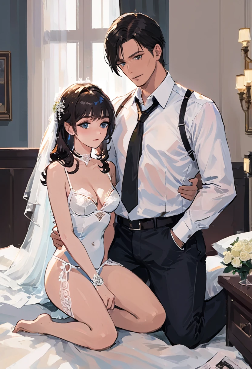 ,a father（he had been brainwashing by his secondson , crossdressing , bride of his secondson, wear sexy lingerie,has first night sex with his secondson ,)