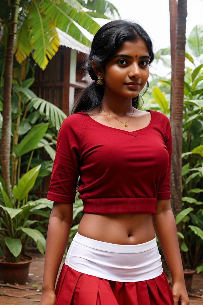 A kerala girl wearing red skirt