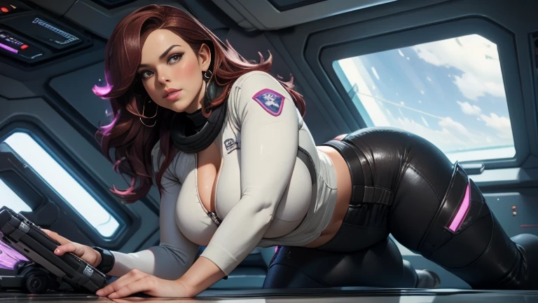 bbw bottom heavy, curvy thick, Miranda Lawson in her starship