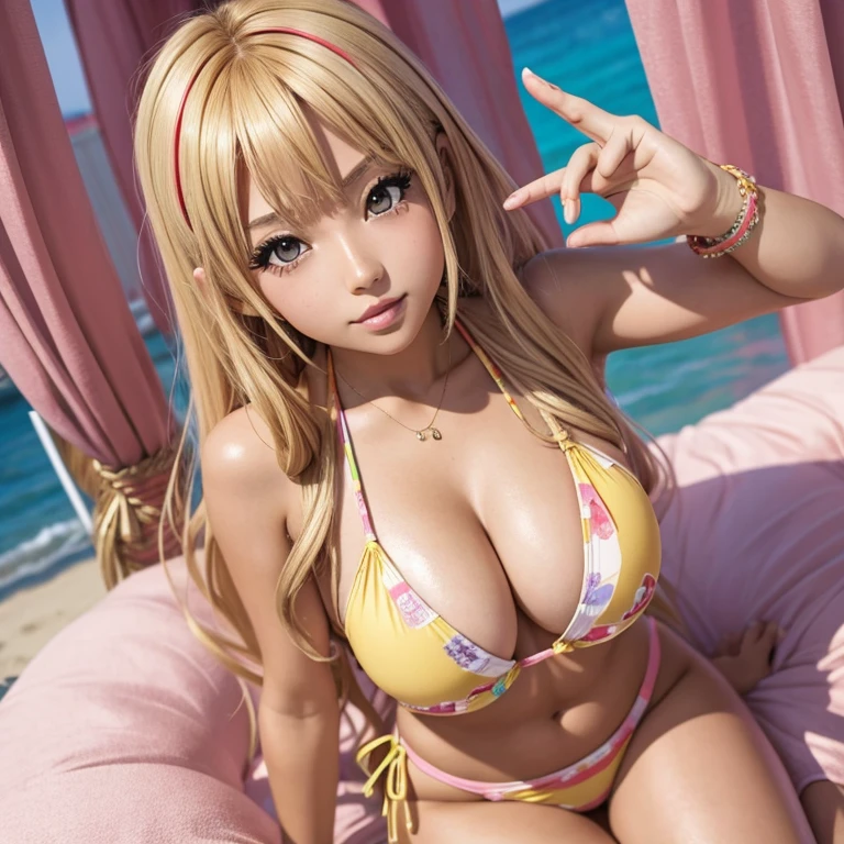 anime, girl, gyaru, bikini