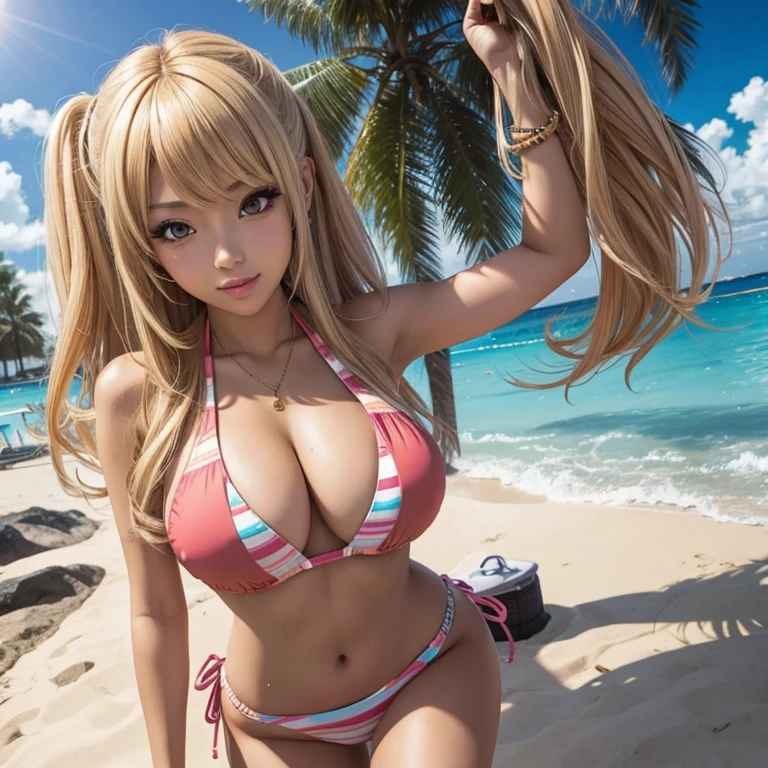 anime, girl, gyaru, bikini