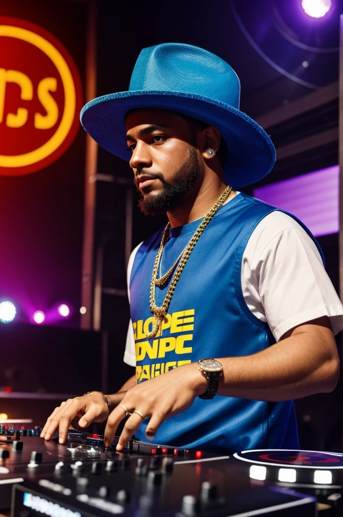 Dj con sombrero vestido de hiphop