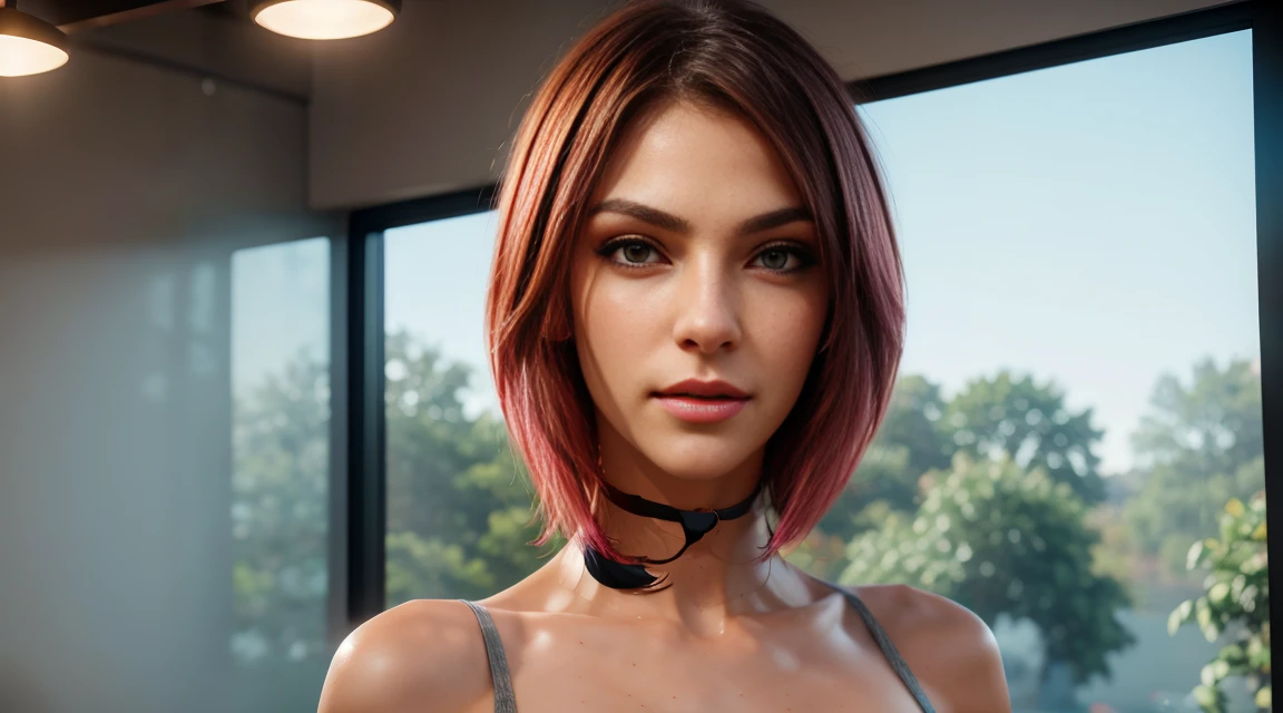 (best quality,4k,8k,highres,masterpiece:1.2), ultra-detailed, (realistic,photorealistic,photo-realistic:1.37), beautiful detailed eyes, beautiful detailed lips, extremely detailed face, long eyelashes, flawless skin, exquisite facial features, radiant complexion, captivating gaze, alluring smile, sensual lips, dark fantasy, a beautiful woman, finely crafted facial Rayne from game the BloodRayne features, intricate brush strokes, beautiful lighting, Cinematic, Color correction, stylized anatomy, ((short pink hair)), full body, evil smile and a look from under the brows, sensual atmosphere, artistic lighting , (cool colors), damp, reflections, (masterpiece) (perfect aspect ratio), (realistic photo), (best quality), (detailed) photographed on a Canon EOS R5, 50mm lens, F/2.8, HDR, (8k) (wallpaper) (cinematic lighting) (dramatic lighting) (sharp focus) (intricate), RAW photo, RAW photo, gigachad photo, posing for camera, dynamic posing, black jeans, 8k uhd, dslr, high quality, film grain, Fujifilm XT3, extremely detailed, photorealistic, realistic, incredibly absurd, highly detailed, sharp focus, (Professional Studio Lighting), (Professional Color Grading), Edge Lighting, Dramatic lighting, Cinematic lighting, Lumen reflections, Soft natural lighting, Soft color, Photon mapping, Radiosity, (Beautiful eyes), (Detailed eyes), (Detailed face), symmetrical eyes, sharp eyes, full body), (HIGH LEVEL OF DETAIL), (skinny athletic body), (sweaty),high detailed skin, uncharacterized texture, hyper detailed, realistic skin texture, armor, best quality, dynamic pose, ultra high res, (photorealistic: 1.4) high resolution, detailed, raw photo, sharp re, by lee jeffries nikon d850 film stock photography 4 kodak portra 400 camera F1.6 Lens rich colors hyper realistic texture dramatic lighting UnrealEngine trend in Artstation Cinestill 800, veins in the body, (body and fitness).