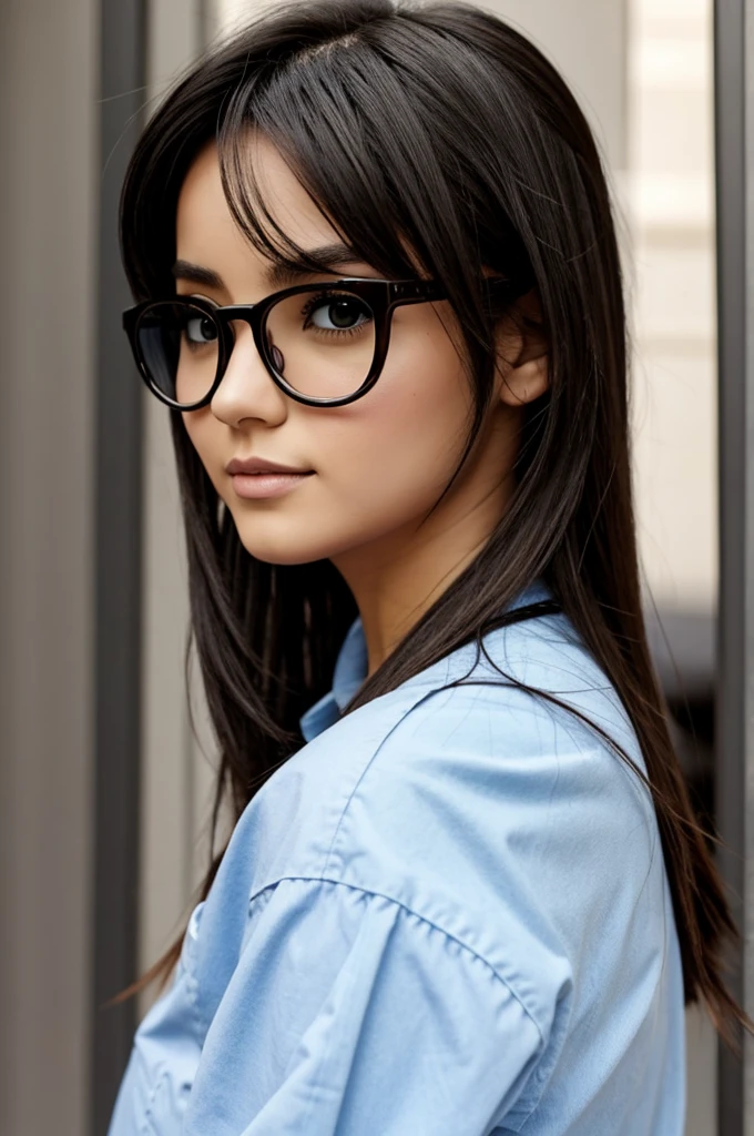 Chica anime con chico de lentes