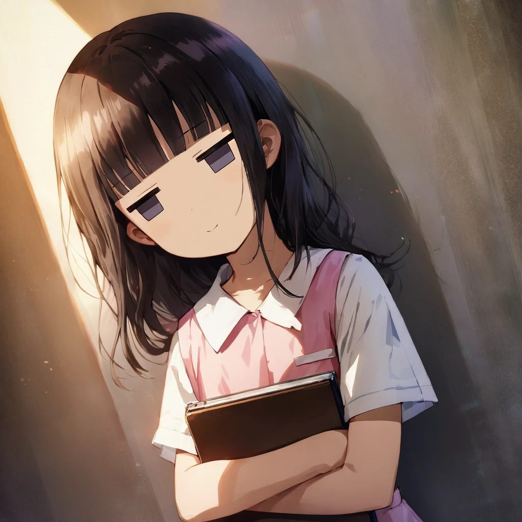 (a jitome girl:1.5), (masterpiece:1.3), anime visual, (Lovey-dovey:1.5), (tilt head:1.3), extremely delicate face, soft clean focus, realistic lighting and shading, (an extremely delicate and beautiful art:1.3), (masterpiece:1.3), anime visual, extremely delicate face, soft clean focus, realistic lighting and shading, (an extremely delicate and beautiful art:1.3),
1 cute girl,, skinny body shape,short of a person,cute face,big eyes,smiling,blue purpl wavy and blunt bangs hair,green and black eyes,from front,watercolor painting,A girl walking down a dark hospital corridor on her night shift, wearing a pink nurse's uniform and carrying a binder,jitome,full body shot,