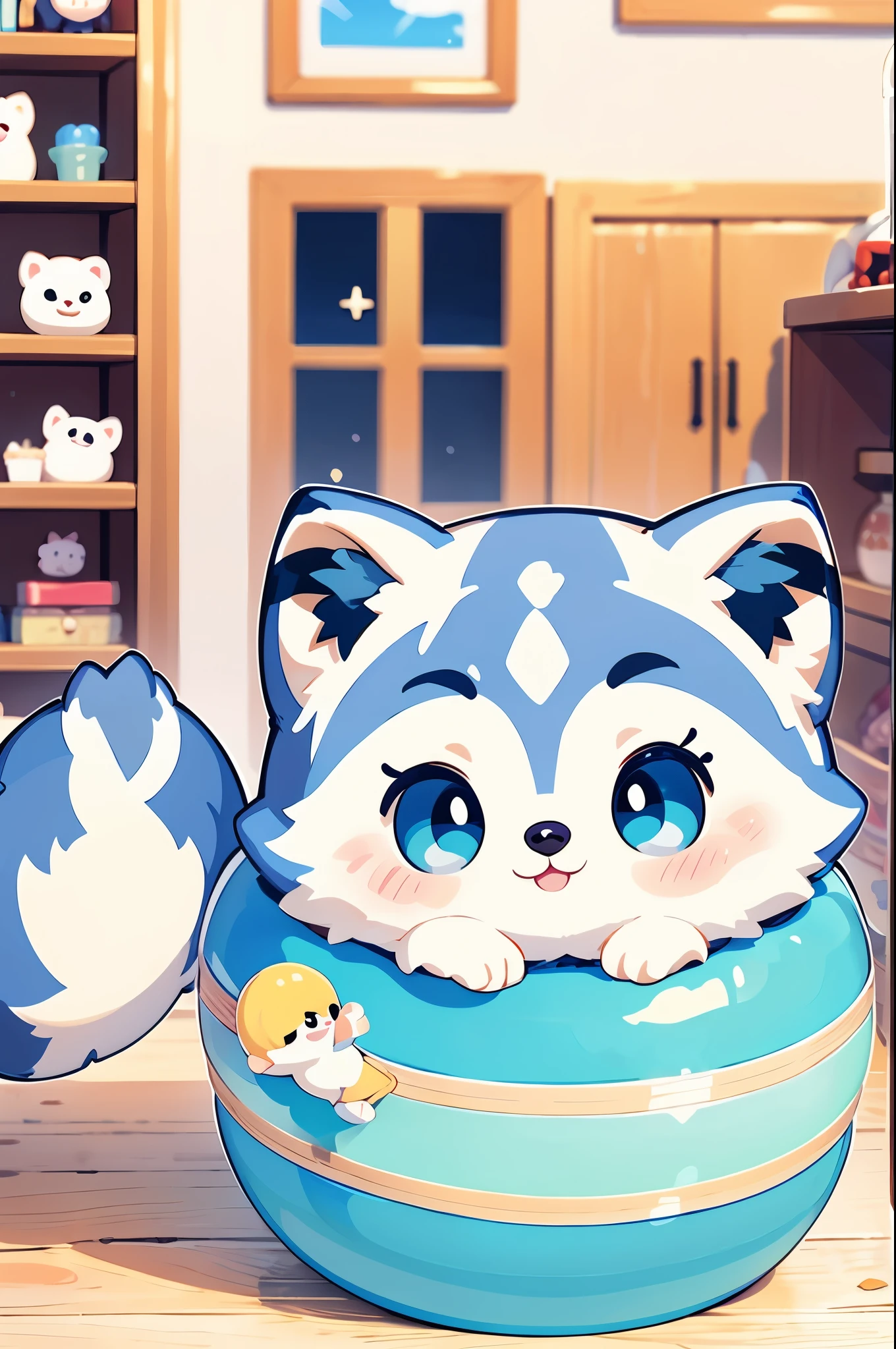 Surrealism、dream-like、 Cute raccoon、Fantasy creatures