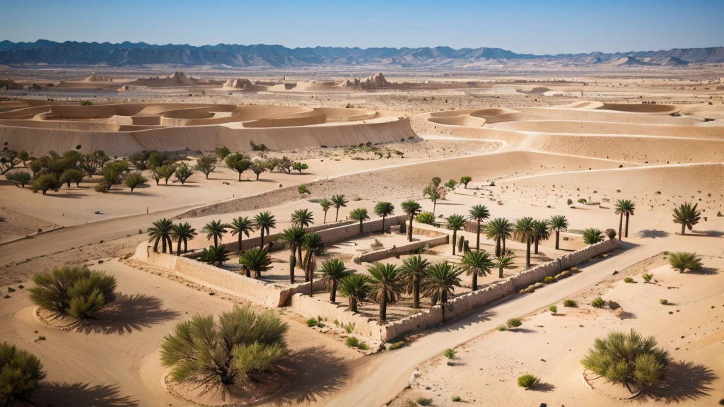Cidade grega antiga em um deserto seco