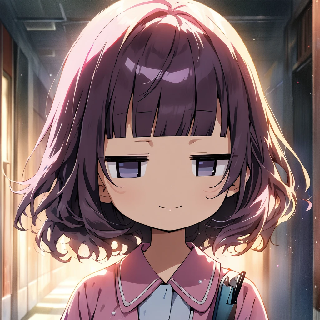 (a jitome girl:1.5), (masterpiece:1.3), anime visual, (Lovey-dovey:1.5), (tilt head:1.3), extremely delicate face, soft clean focus, realistic lighting and shading, (an extremely delicate and beautiful art:1.3), (masterpiece:1.3), anime visual, extremely delicate face, (an extremely delicate and beautiful art:1.3),
cute face,big eyes,smiling,blue purpl wavy and blunt bangs hair,green and black eyes,from front,watercolor painting,A girl walking down a dark hospital corridor on her night shift, wearing a pink nurse's uniform and carrying a binder,jitome,full body shot,night lit,