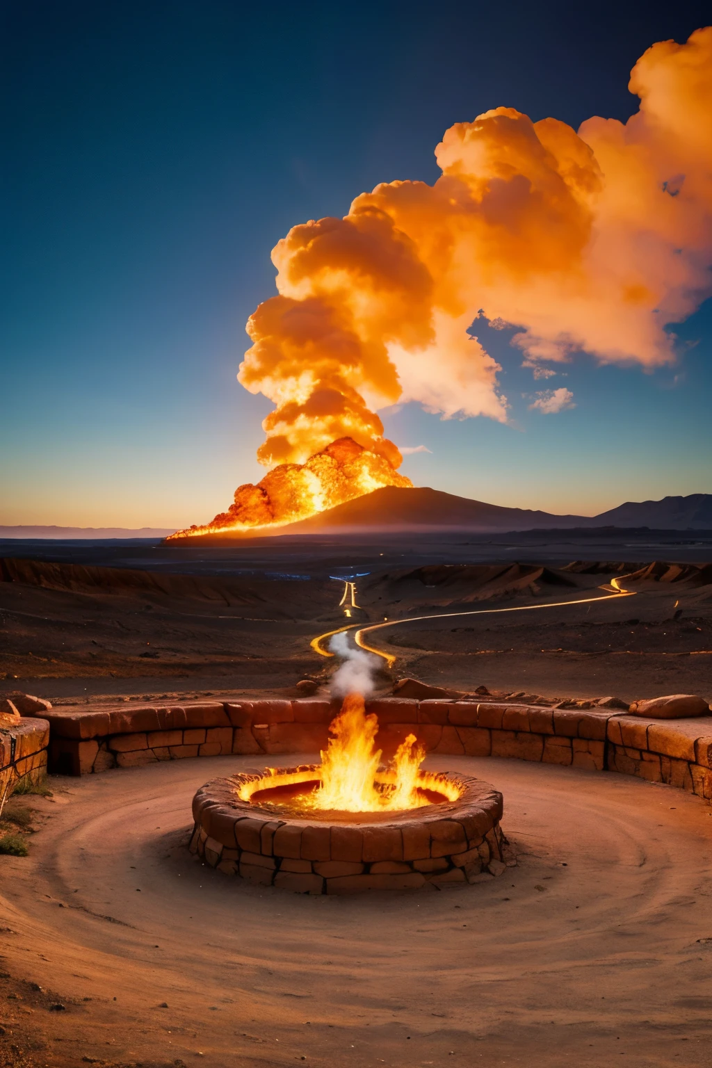 Image: A picturesque heavenly landscape with a sign that reads "Welcome to Heaven," but with a fiery pit in the background. Caption: "When your GPS can't decide between heaven and hell."