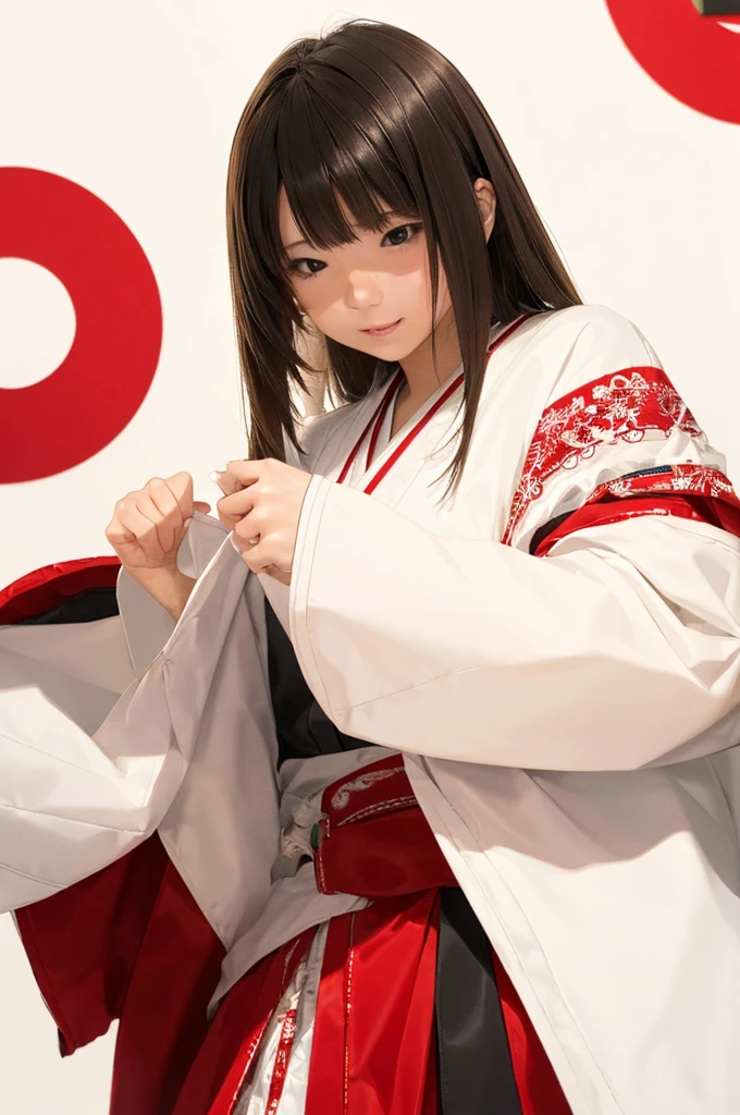 (((White Background、White world)))、14 years、unity 8k wallpaper、Very detailed、beautifully、beautiful、masterpiece、highest quality、(Zentangle、Mandala、Tangle、Tangle)、(Fractal Art:1.3)、One Girl、Beautiful black hair、Japanese、Big pink、red kimono、Japanese clothing、Very detailed、Dynamic Angle、Cowboy Shot、Chaos in its most beautiful form、elegant、Brutalist Design、Vibrant colors、Romance、atmosphere、Ecstasy Note、Streaming notes are displayed、(((White Background、Pure white background、Red circle)))