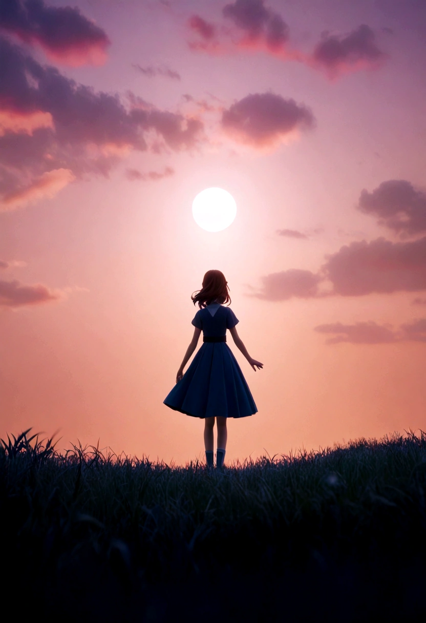 (8K,highest quality, Ultra-high resolution:1.5, masterpiece:1.3),Anime Style8k, anime art wallpaper 8k, anime art wallpaper 4k, Anime Art Wallpapers 8K, Anime Wallpaper 8K, anime wallpaper 4k, Anime atmosphere, Anime Style. 8k, Anime Aesthetics,A girl sings a song and heads towards a bright future