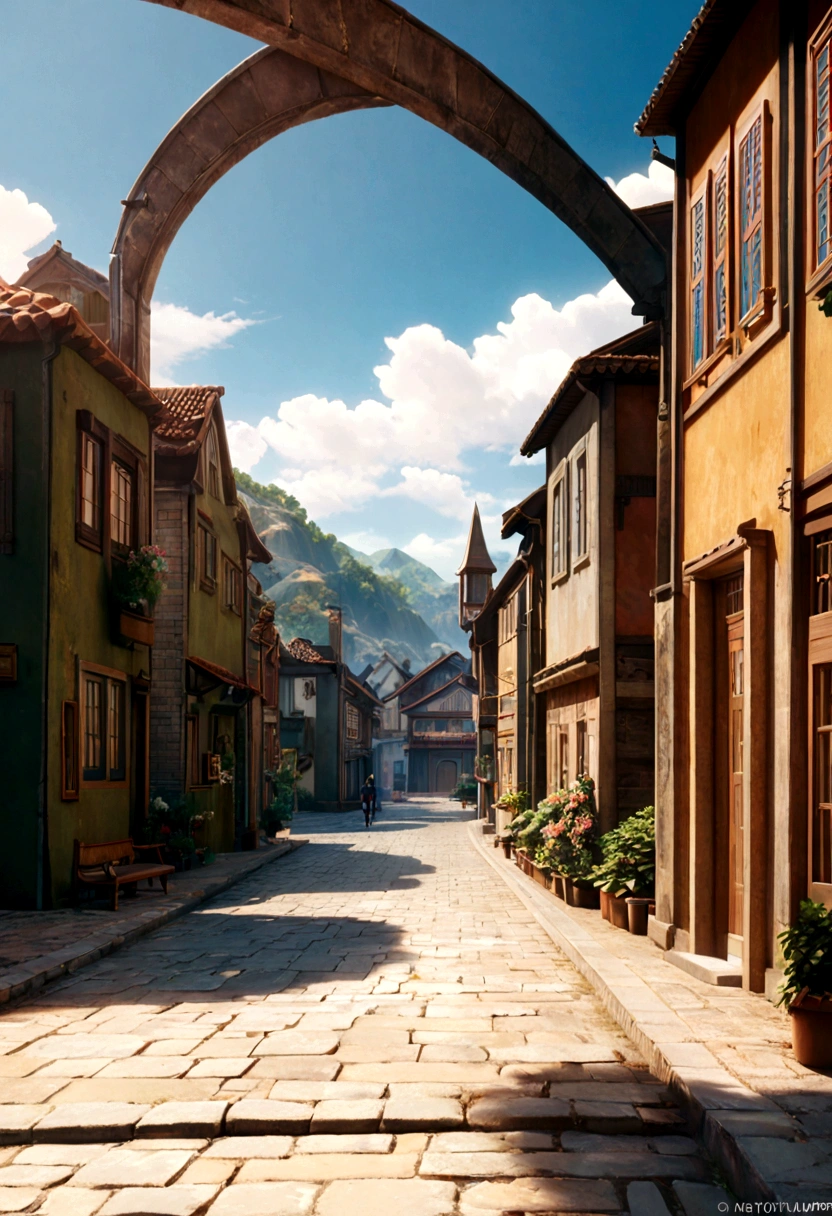 (8K,highest quality, Ultra-high resolution:1.5, masterpiece:1.3),Anime Style8k, anime art wallpaper 8k, anime art wallpaper 4k, Anime Art Wallpapers 8K, Anime Wallpaper 8K, anime wallpaper 4k, Anime atmosphere, Anime Style. 8k, A quiet street with the morning sun rising