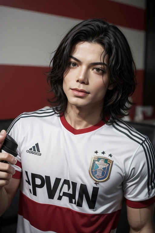 Hazem a michael jackson con la remera de river plate de argentina