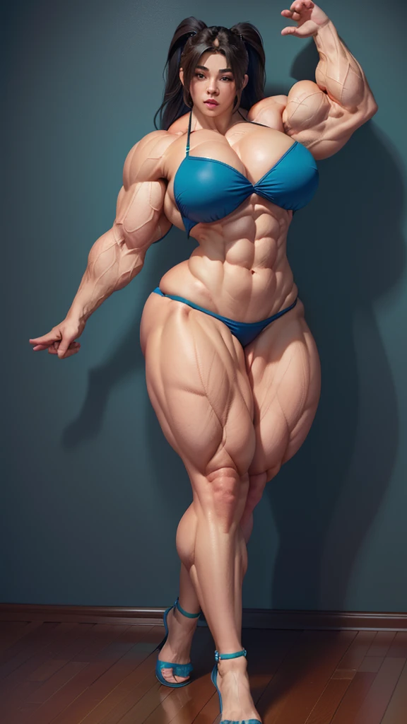 uma ilustração 3D de uma mulher com um corpo grande e big muscles, mulher ultraviolenta muscular, feminine and muscular, exaggerated physique, bodybuilder superhero bikini, garota musculosa, exaggerated muscular physique, mulher fisiculturista, corpo de fisiculturista, exaggeratedly large physique, muscular character, coxas musculosas, corpo inteiro feminino, big muscles, huge muscles, Oppai proportions, 4k high res,