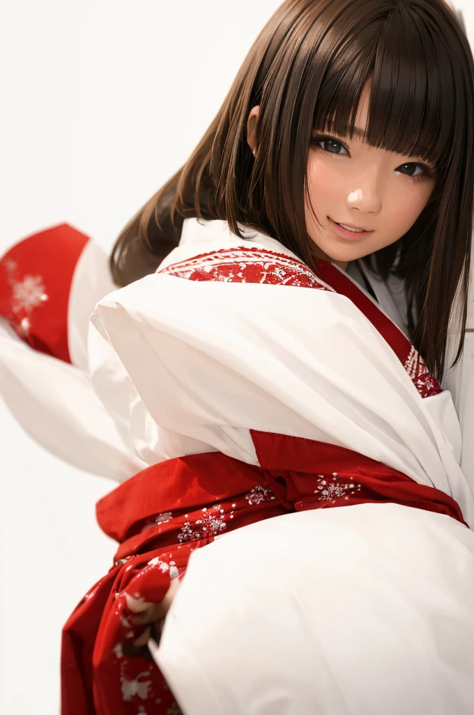(((White Background、White world)))、14 years、unity 8k wallpaper、Very detailed、beautifully、beautiful、masterpiece、highest quality、(Zentangle、Mandala、Tangle、Tangle)、(Fractal Art:1.3)、One Girl、Beautiful black hair、Japanese、Big pink、red kimono、Japanese clothing、Very detailed、Dynamic Angle、Cowboy Shot、Chaos in its most beautiful form、elegant、Brutalist Design、Vibrant colors、Romance、atmosphere、Ecstasy Note、Streaming notes are displayed、(((White Background、Pure white background、Red circle)))