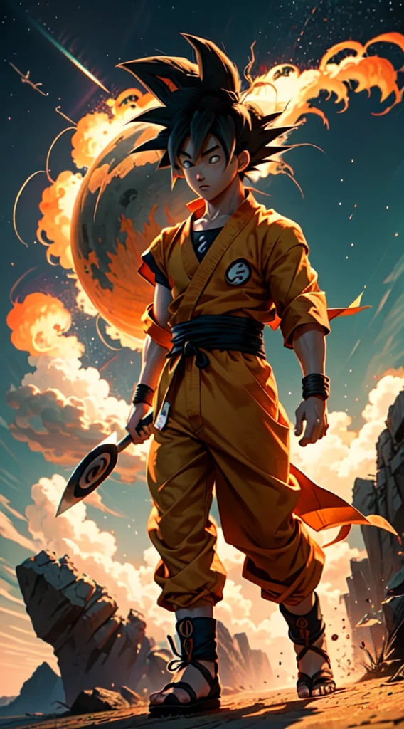 Goku Walking with naruto world