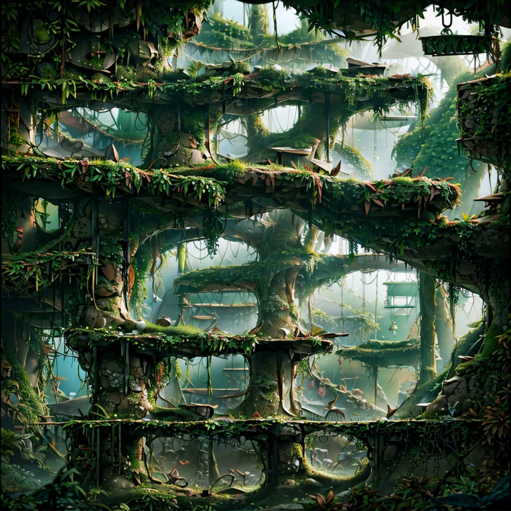 A super detailed jungle literally coming to life realistic image in real world