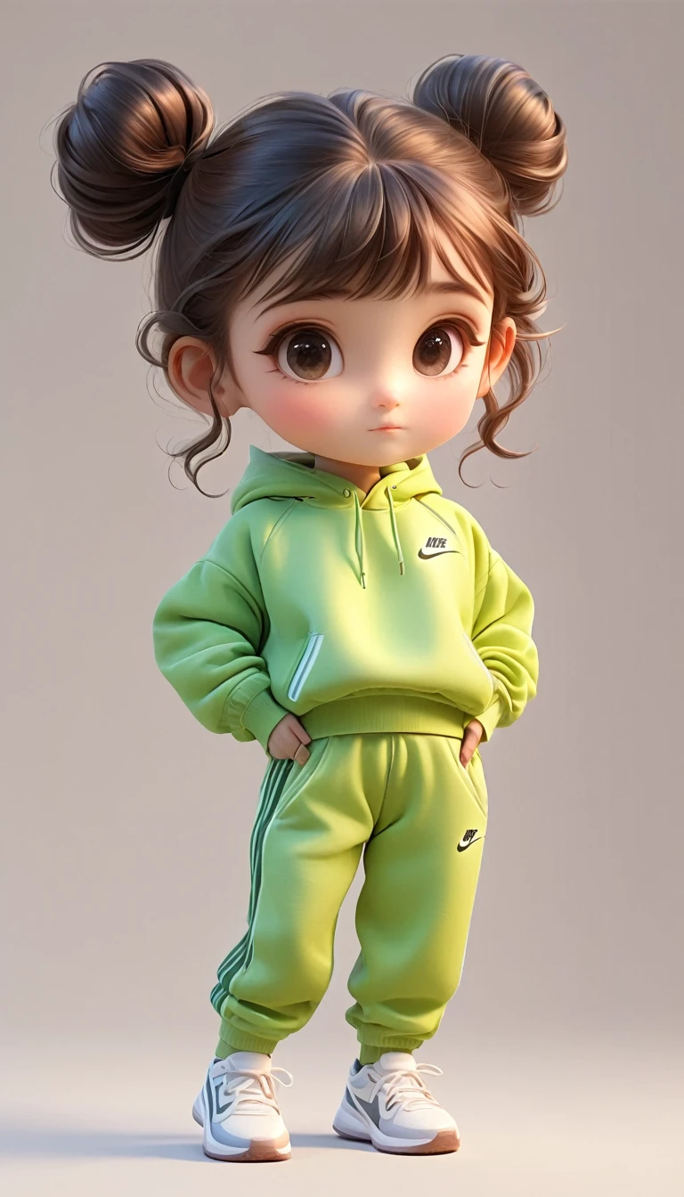 3D,1 girl,Sportswear Set,Cartoon Style,Front standing posture ,For the audience,Full body portrait