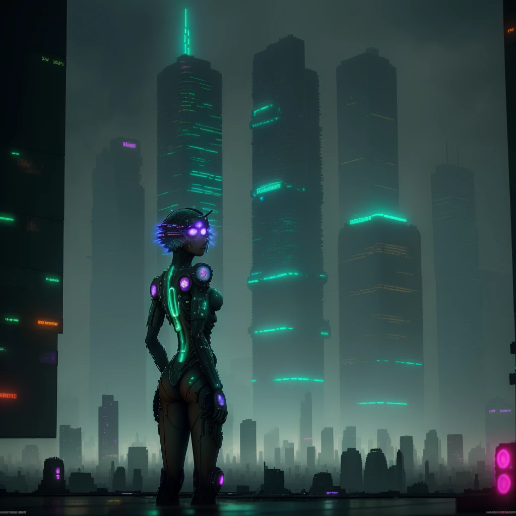 Envision cities of the near future, depicted in science fiction films with acid rain and neon signs illuminating the buildings. Picture an abandoned metropolis, a sprawling urban landscape bathed in cinematic and backlighting, rendered in UHD with high resolution and superior quality, offering multiple perspectives, each a masterpiece of accuracy and intricate detail.