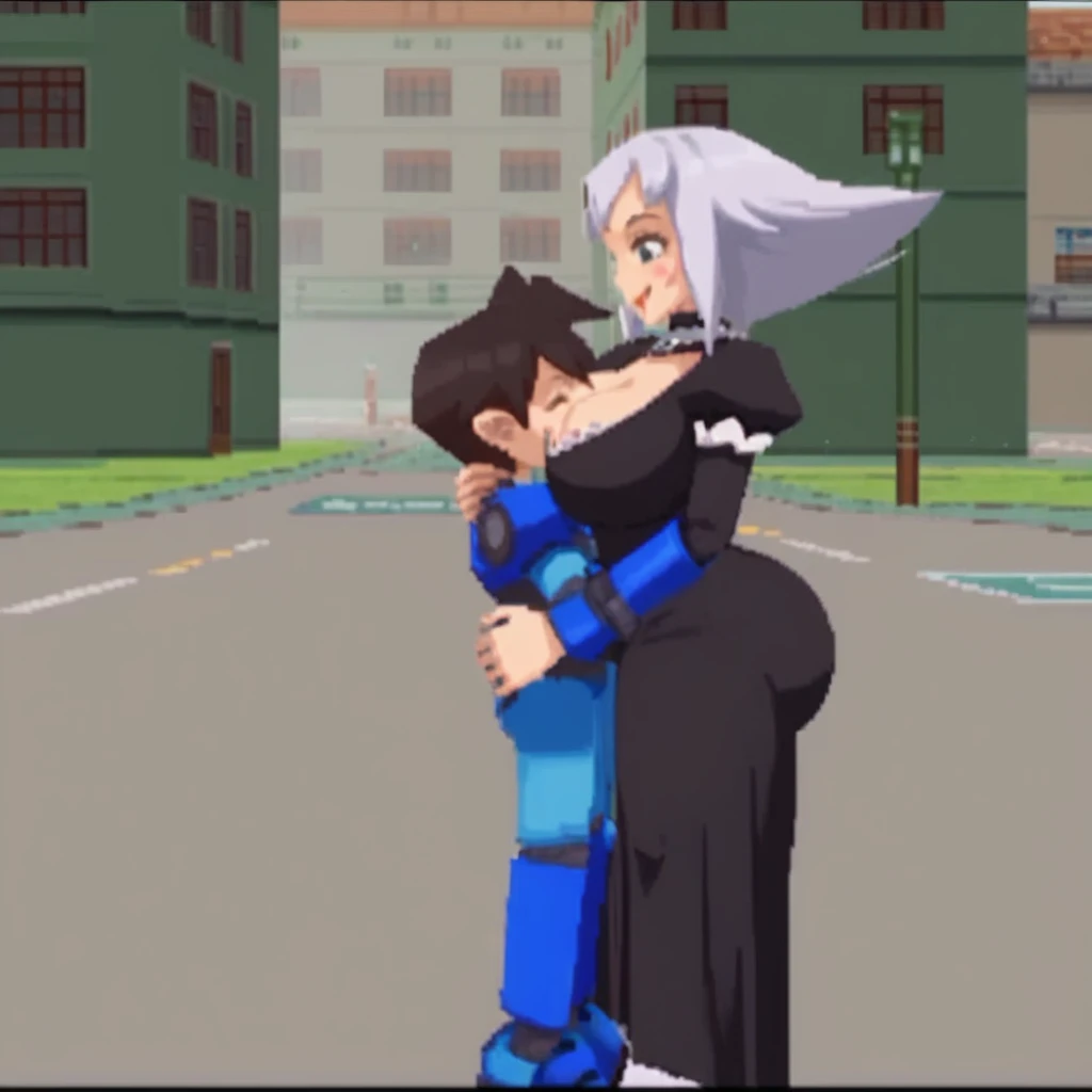 rating_explicit, woman and shota , score_9, score_8_up, score_7_up, city background, rcklgnd, (huge breasts:1.2), large hair, 1girl, smile, black dress, curvy, wide hips, detailed, (huge ass:1.2), back, looking back, on knees, woman on knees, huge ass,
shota, shota hug woman, assjob, woman and shota, size difference, age difference, assjob, small penis, assjob position, shota grabbing ass, small penis assjob, male , sitting,
