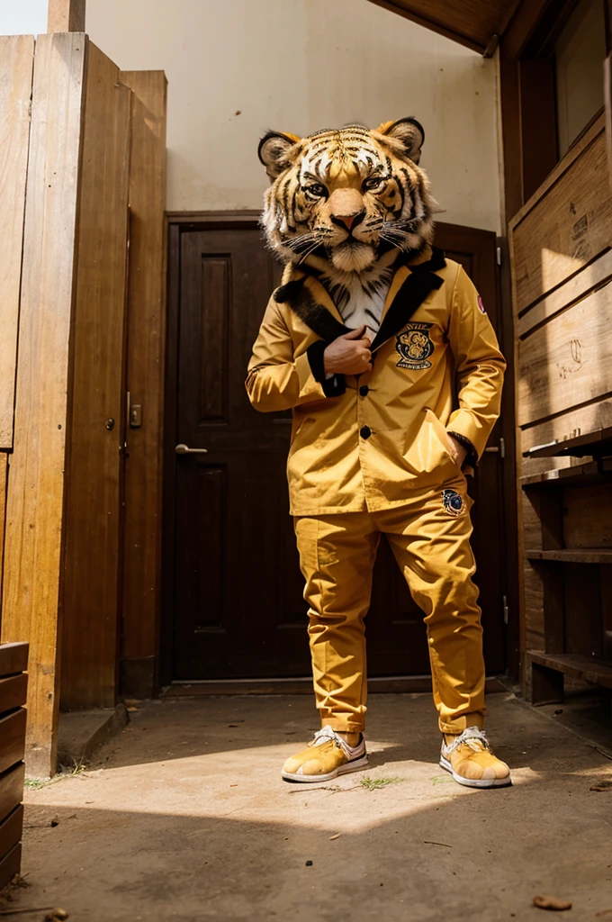 Buatkan saya logo dengan tulisan KKN MACAN PUTIH dan dengan mascot harimau putih