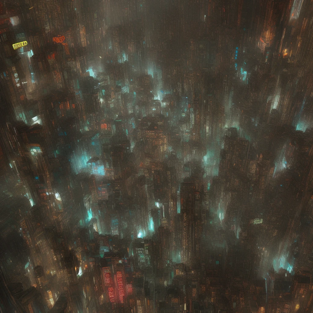 Envision cities of the near future, depicted in science fiction films with acid rain and neon signs illuminating the buildings. Picture an abandoned metropolis, a sprawling urban landscape bathed in cinematic and backlighting, rendered in UHD with high resolution and superior quality, offering multiple perspectives, each a masterpiece of accuracy and intricate detail.