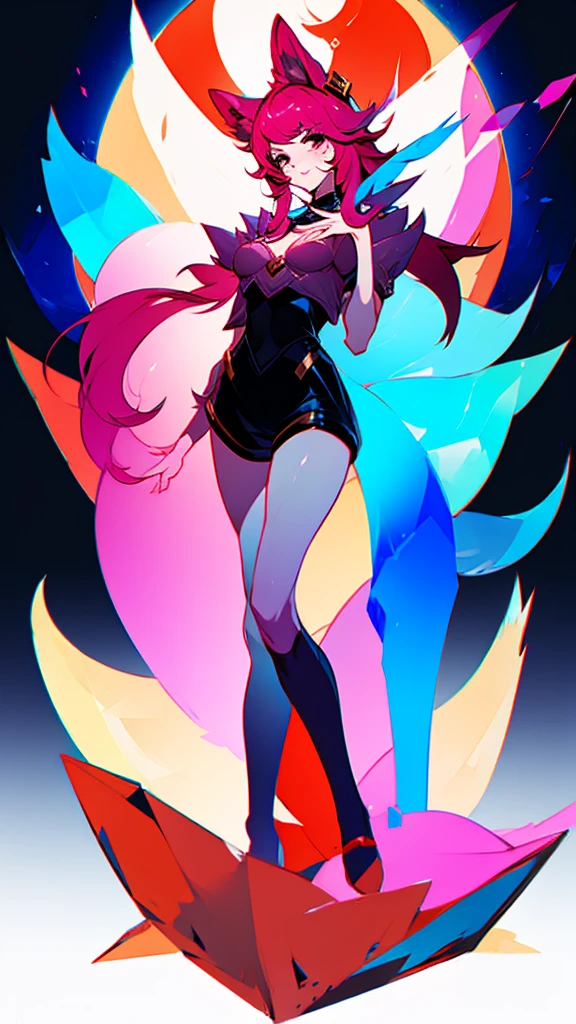 Create an anime girl with Squigly's hair and figure, but with a dark complexion. normal breasts, Put it in the heart of a bustling city, with tall buildings and bright lights. Your brown hair should stand out in this urban environment. Detail your facial expression and how you interact with the city's lively nightlife