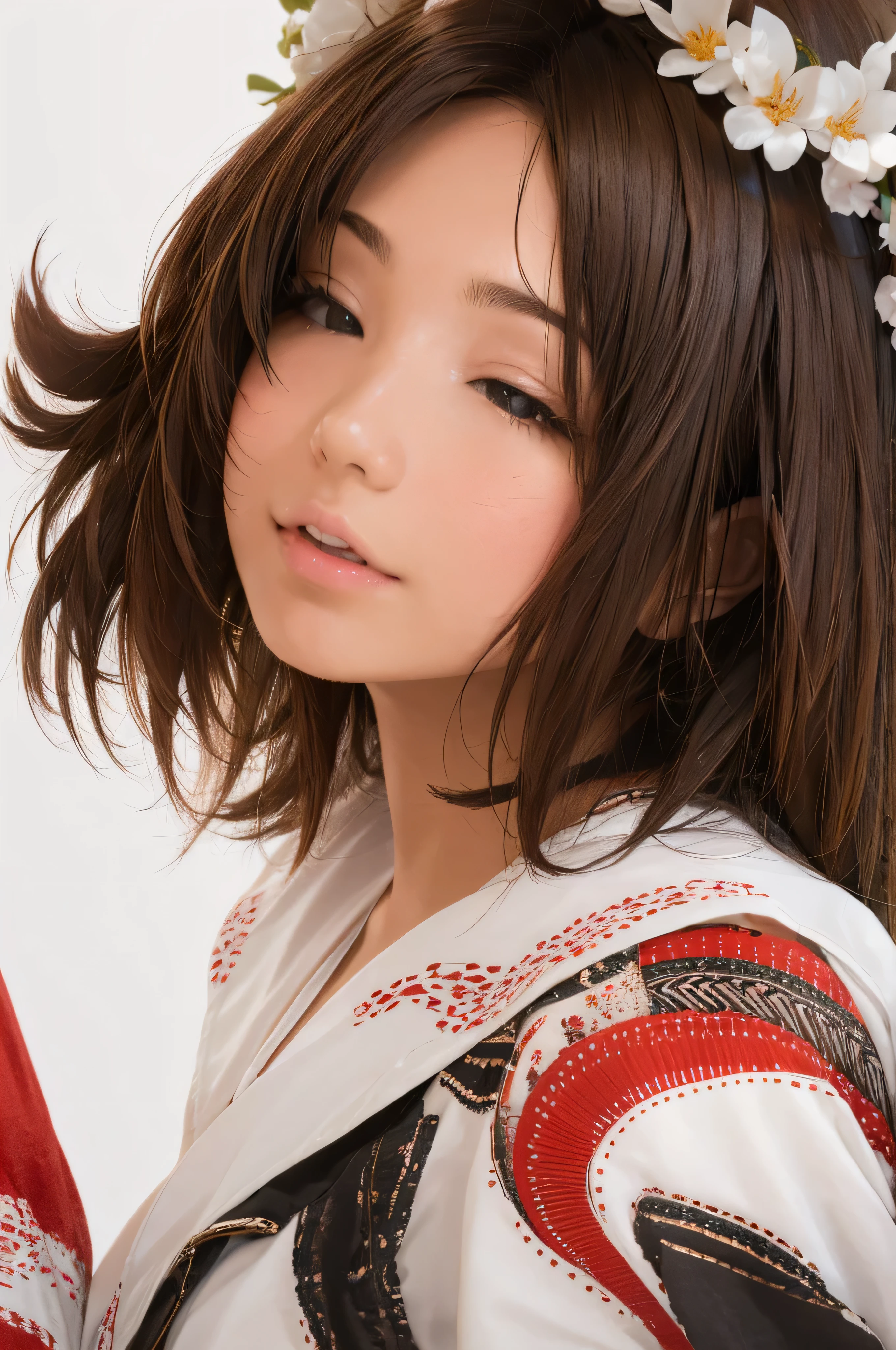 (((White Background、White world)))、14 years、unity 8k wallpaper、Very detailed、beautifully、beautiful、masterpiece、highest quality、(Zentangle、Mandala、Tangle、Tangle)、(Fractal Art:1.3)、One Girl、Beautiful black hair、Japanese、Big pink、red kimono、Japanese clothing、Very detailed、Dynamic Angle、Cowboy Shot、Chaos in its most beautiful form、elegant、Brutalist Design、Vibrant colors、Romance、atmosphere、??????? Note、Streaming notes are displayed、(((White Background、Pure white background、Red circle)))