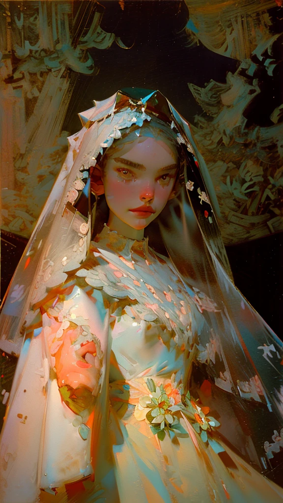 1 girl, Masterpiece, height, Sonic Edge_Rias_Gremory, ((wedding dress, church, bridal veil, wedding, bunch of flowers))