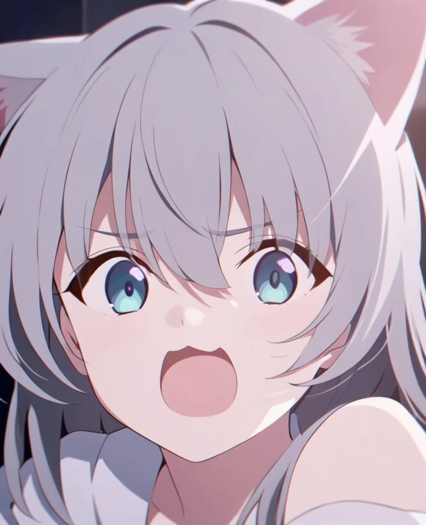 One girl, That will happen, View Viewer, Gray Hair, there is nothing, Cat ear, Cat&#39;s Tail, White shirt, Open clothes, Russian cities, ba-shiroko,NSFW,Bikini,Crotch crack,Big Breasts