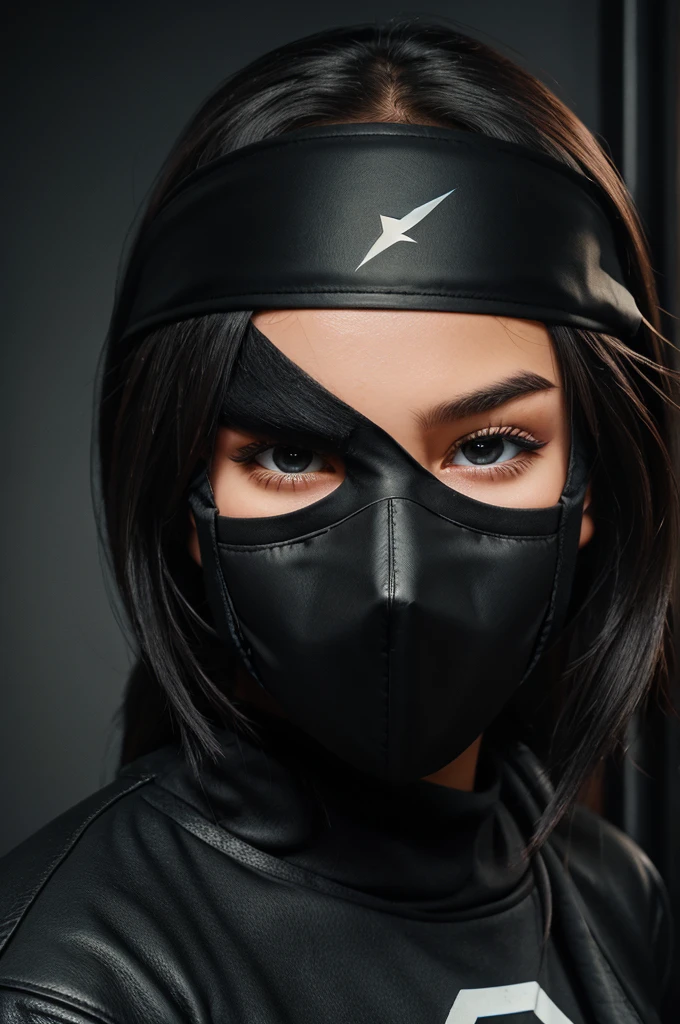 The young girl with black mask for free fire gaming logo design
