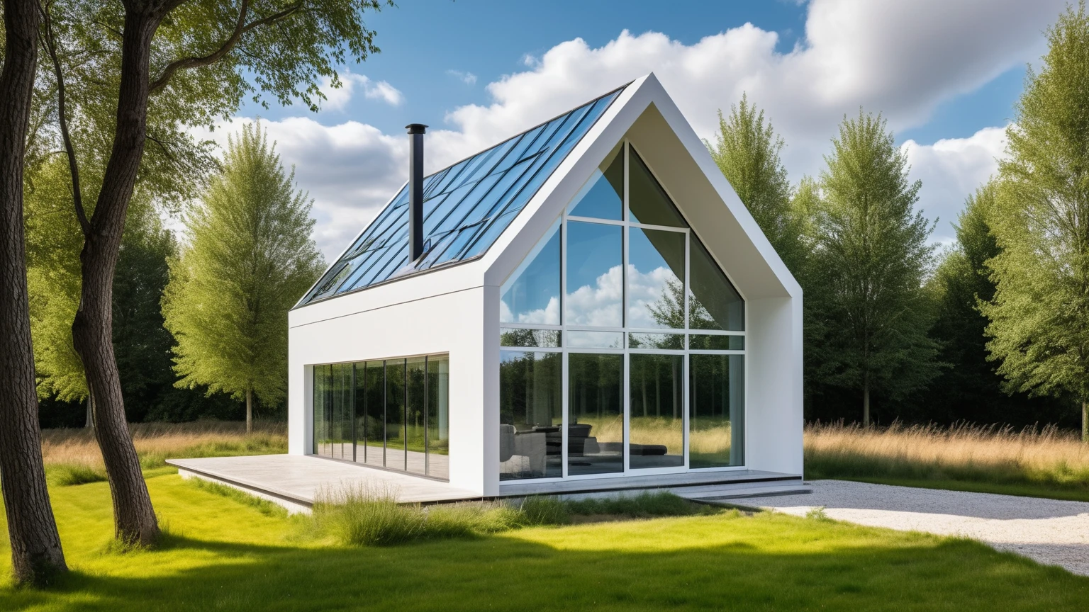 Raw photo, Masterpiece, high quality, best quality, authentic, super detail,
outdoors, house style modern,bietthuHN, white wall, glass windows, canopy
road, grass, trees, sky, cloud, daylight:2.2), vivid colors, (realistic:2.3),