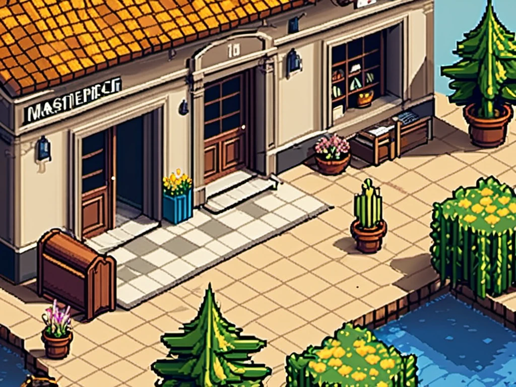 masterpiece, [thin outline],
BREAK,
inside the book store, indoor,
BREAK,
(RPG maker style top down view), pixel art