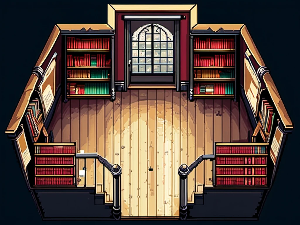 masterpiece, [thin outline],
BREAK,
inside the book store, indoor,
BREAK,
(RPG maker style top down view), pixel art