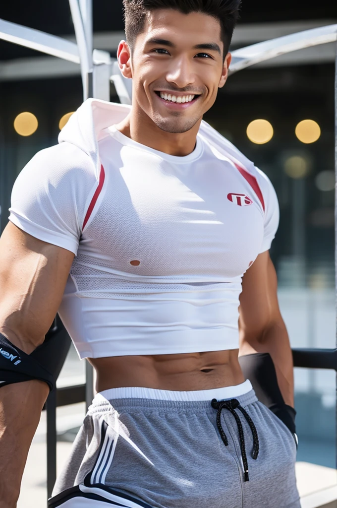 (good looking, smile), (Gym, Sportswear, Gymのトレーナー)