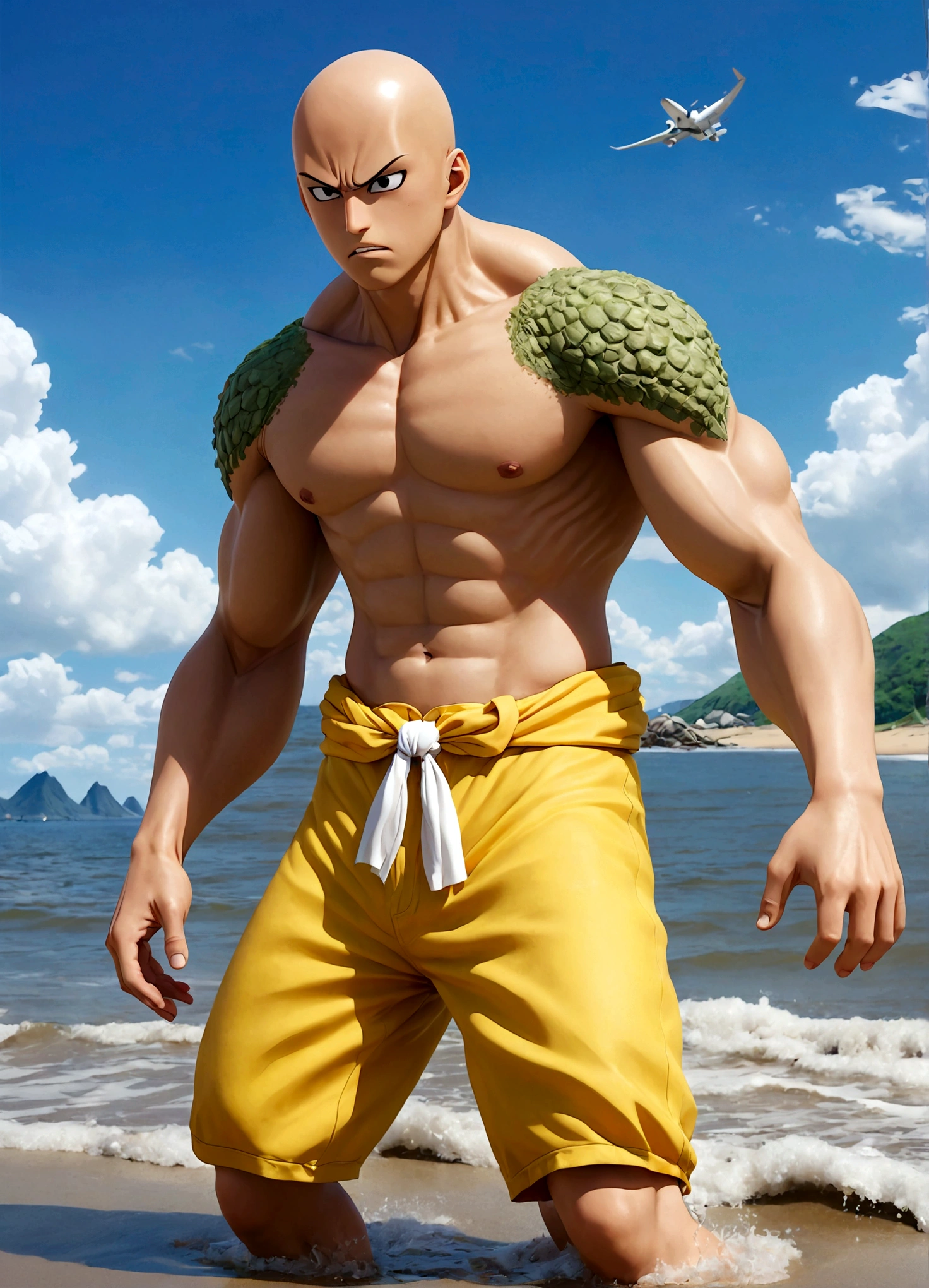 (muscular),(handsome),(man),(arms and legs tied by tentacles),(choked by tentacles),(pleased expression)