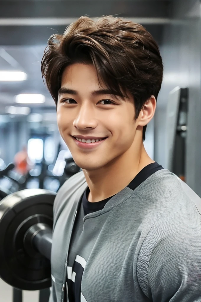 (Refreshing handsome man, Hallyu, smile), (Gym, Sportswear, Gymのトレーナー)