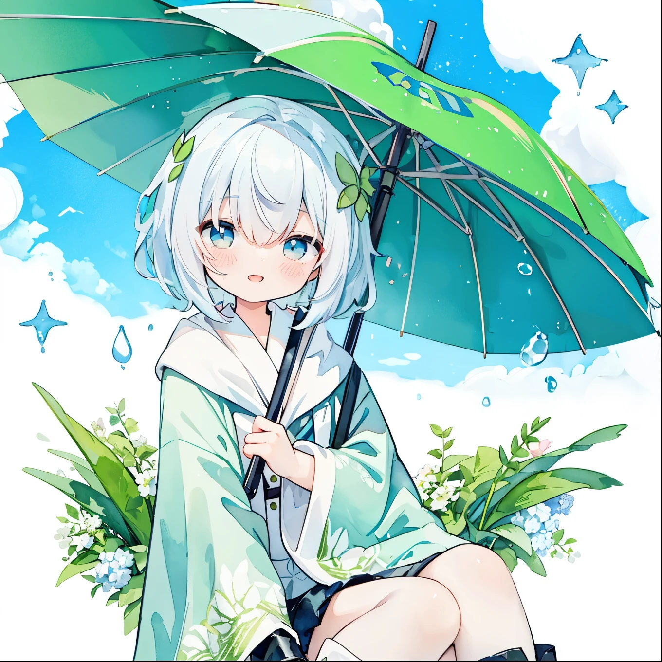 Correct Umbrella、Green umbrella、dew