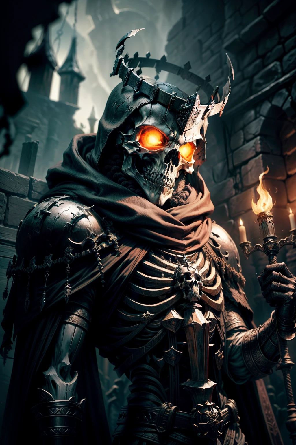 score_9, score_8_up, score_7_up, a skeleton knight walking through aqua smoke, glowing aqua eyes, smoke coming from its mouth, upper body, looking at the viewer, black cloak, black armor, aqua ornaments, glowing ornaments, aqua cape, black hood, glowing sword, aqua sword, holding the sword,dark,