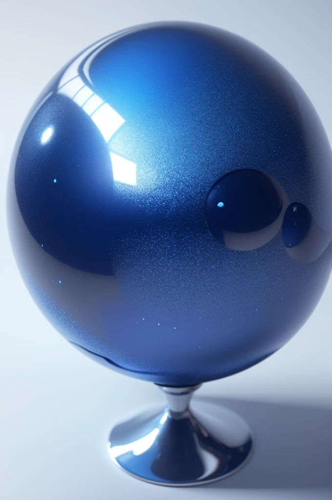 smooth 3D metallic sphere entirely in bluer metallic blue