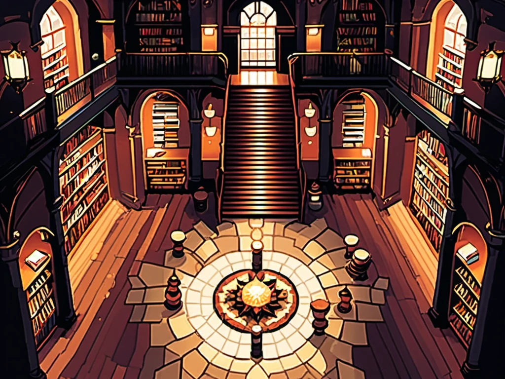 masterpiece, [thin outline],
BREAK,
inside the huge scale book store, indoor,
BREAK,
(RPG maker style top down view), pixel art