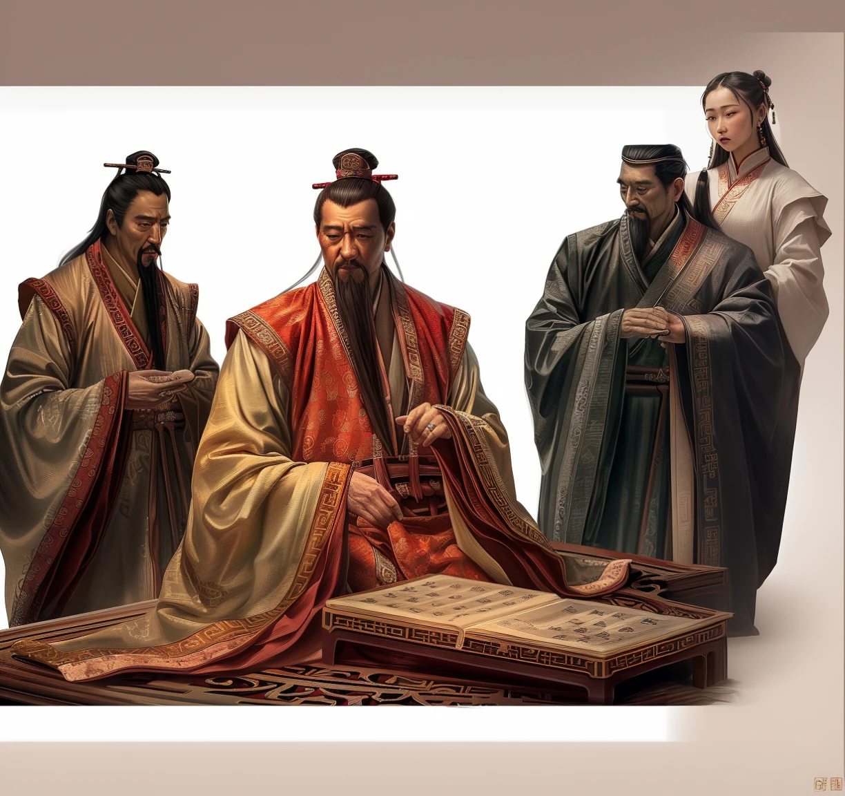 full body,one people, Standing posture,Ancient Chinese officials, full body portraits, best quality,clear background