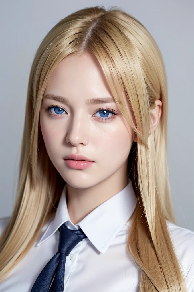 highest quality, masterpiece, Ultra-high resolution, (Realistic:1.4), RAW Photos, One girl, Blonde Hair, blue eyes, Detailed eyes and face,uniform、JK