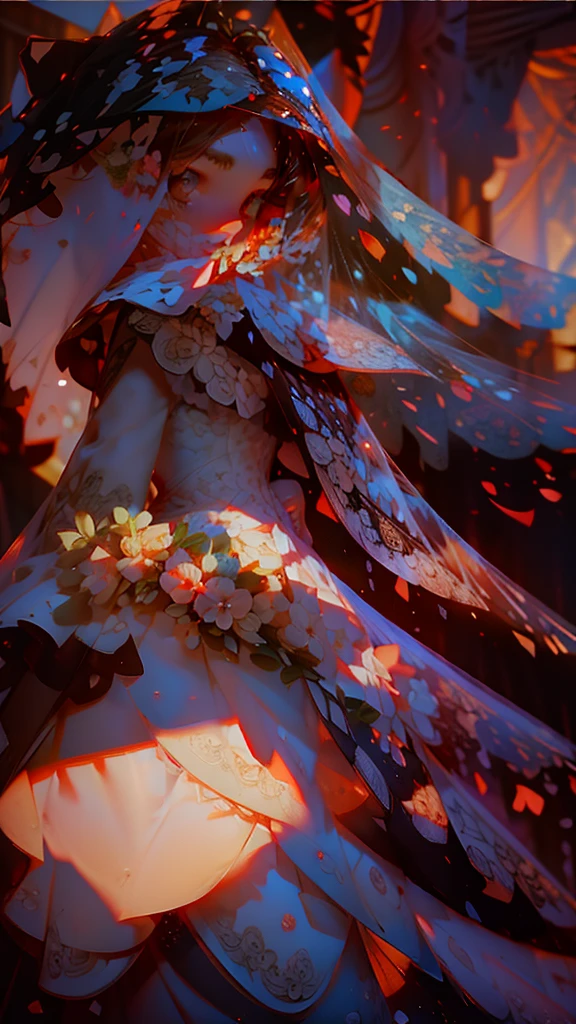 1 girl, Masterpiece, height, Sonic Edge_Rias_Gremory, ((wedding dress, church, bridal veil, wedding, bunch of flowers))