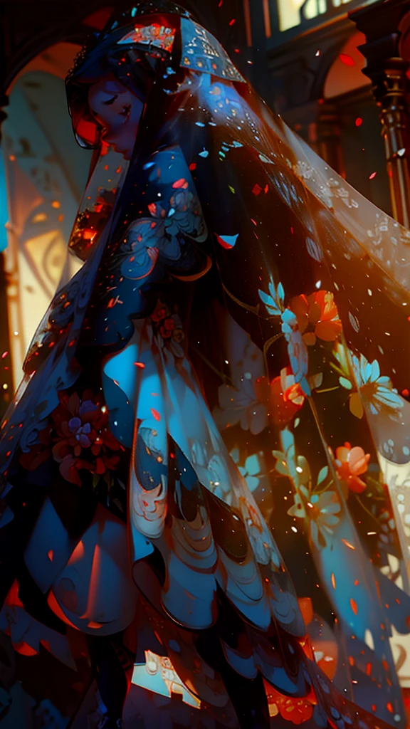 1 girl, Masterpiece, height, Sonic Edge_Rias_Gremory, ((wedding dress, church, bridal veil, wedding, bunch of flowers))