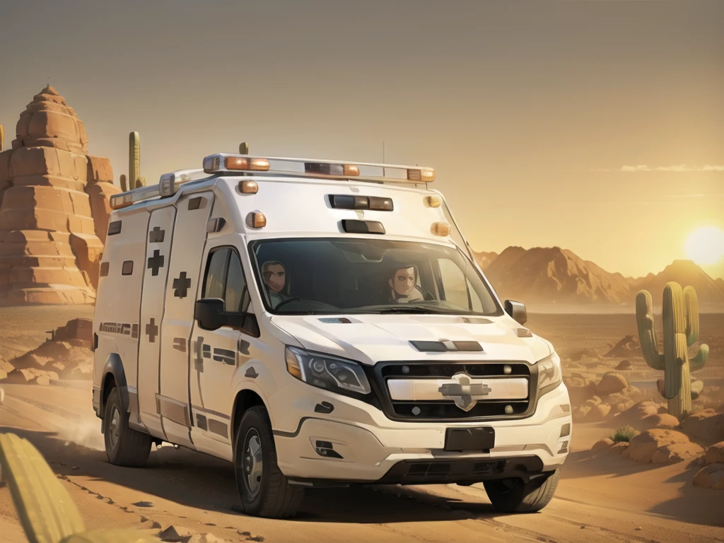 (in desert:1.5) , (ambulance:1.5)