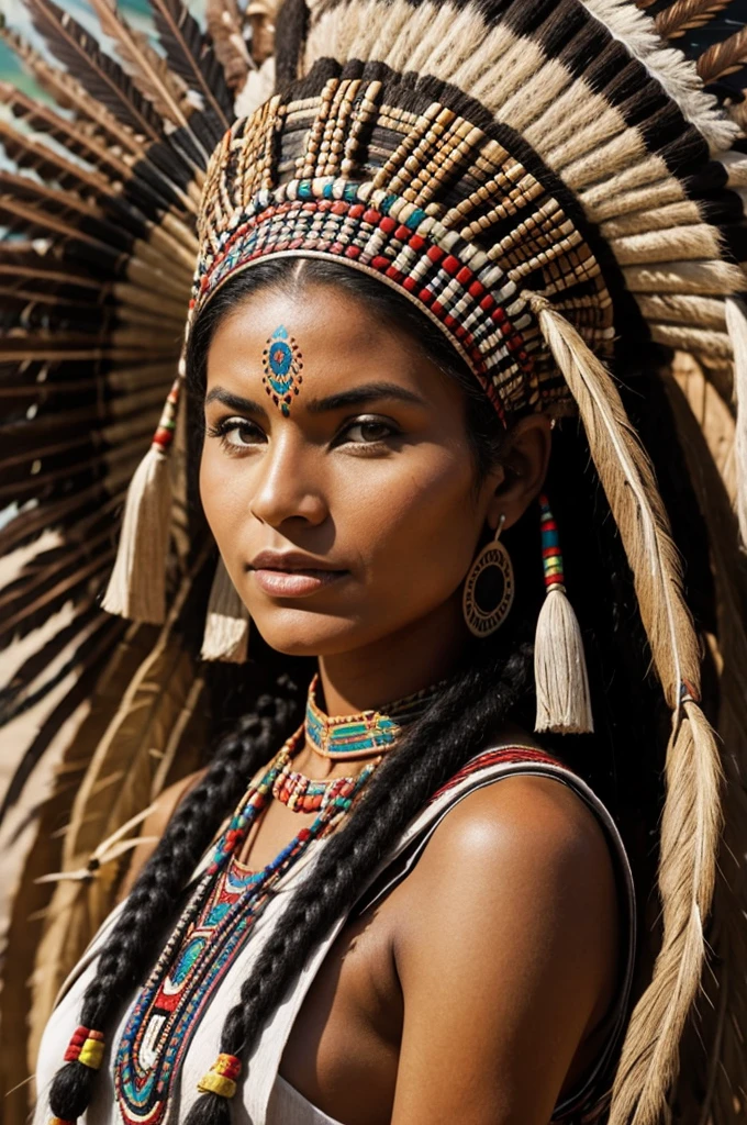 Mujer indigena azteca con mujer indigena africana