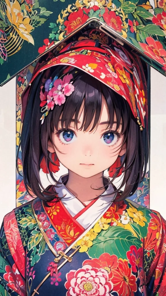 Official Art, wallpaper, Very detailed, (((Very detailedな目と顔))), shut up., masterpiece, highest quality, Realistic portraits, (ZenTangle, Mandala, Tangle, EnTangle), Complex clothing, Very detailed, Dynamic Angle, The most beautiful form of chaos, elegant, Brutalist Design, Vibrant colors, Romantic Chinese Flowers