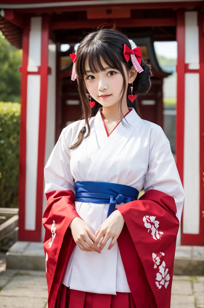 A shrine maiden with a heart